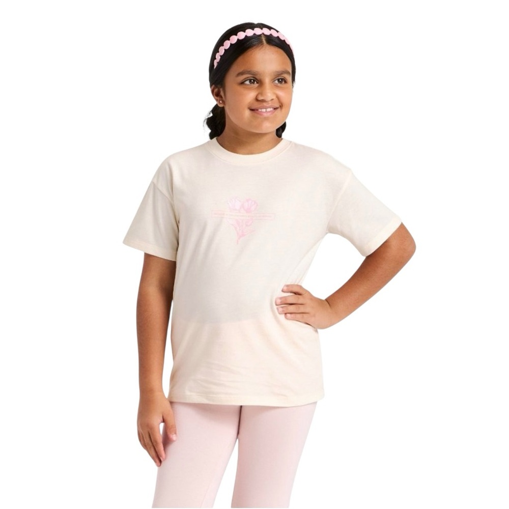 Cat & Jack Oversized Spring Tulips Short Sleeve Graphic Tee - Picture 3 of 4